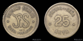 Argentina. Ficha. 25 Anta. Contraseña. Paulino Echazu. Palermo. Nueva Poblacion. Salta
