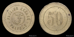Argentina. Ficha Valor 50. Paulino Echazu. Palermo. Salta