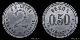 Argentina. Ficha. Forestal. 0.50 en Mercaderias. Obraje Estayle. J. G. Leiva