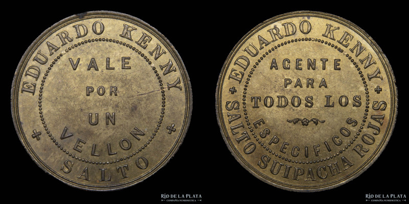 Argentina. Ficha. Esquila.1 Vellón. Eduardo Kenny. Salto. CU; 27.0mm; 5.79g. (UN...