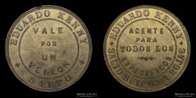 Argentina. Ficha. Esquila. 1 Vellon. Eduardo Kenny. Salto