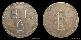 Argentina. Ficha. Esquila. 1 Vellon. La Florida. Benito Legeren. Entre Rios