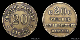 Argentina. Ficha. 20 Centavos. Falasterio de Durando. Entre Rios