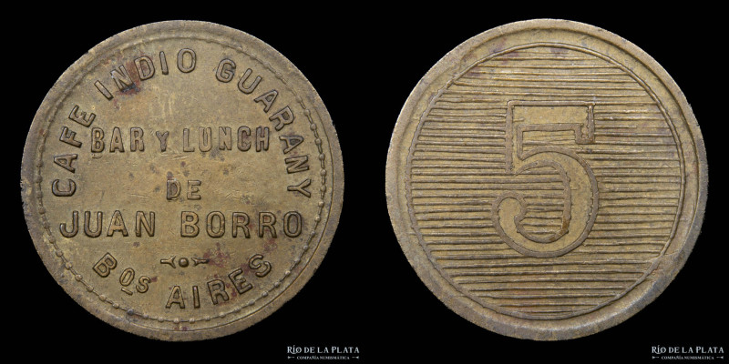 Argentina. Ficha. Café Indio Guarany. Bar y Lunch de Juan Borro. Buenos Aires. V...