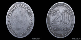 Argentina. Ficha. Valor 20 pesos. Parque Japones. Palacio de Baile