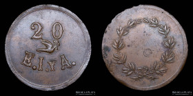 Argentina. Ficha. Valor 20.  E.I. y A. A identificar