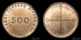 Argentina. Ficha. Valor 500. Llambi Terrero Rivero y Cia. Redonda