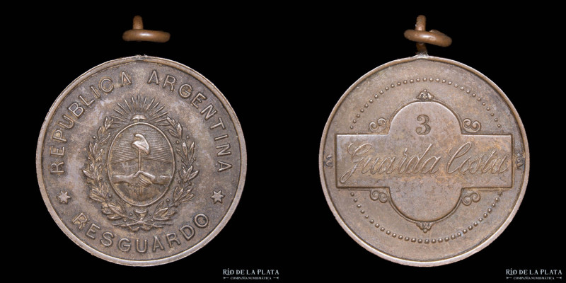Argentina. C1900. Credencial de Guarda Costa. CU; 30mm; 10.56g. (XF)
Estimate: ...