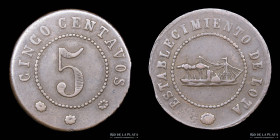 Chile. Ficha. 5 Centavos. Establecimiento de Lota