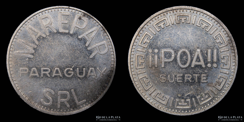 Paraguay. Ficha de juego. POA. Suerte. Marepar SRL. Metal blanco; 27.0mm; 9.0g. ...