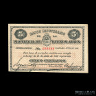 Buenos Aires. Banco Hipotecario Bs As. 5 Centavos MN 1891. Bauman plate