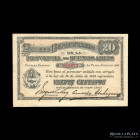 Buenos Aires. Banco Hipotecario Bs As. 20 Centavos MN 1891. Bauman plate