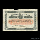 Entre Rios. Banco del Rio de la Plata. 1 Peso 1868. Bauman plate