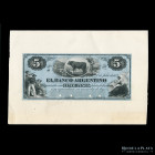 Santa Fe. Banco Argentino. Pruebas 5 Pesos Plata Boliviana 1873 Front