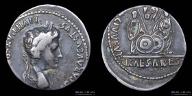 Augustus (27BC-14AD) AR Denarius fourre. Caius & Lucius