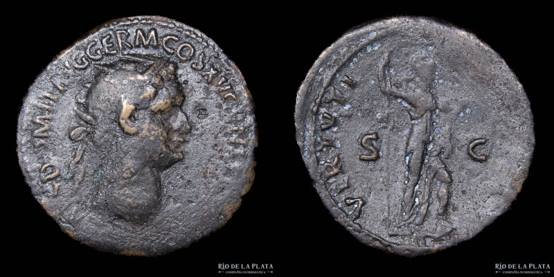 Domitian (81-96AD) AE Dupondius. Rome mint (90-91AD) AE; 29mm; 14.5g. A: IMP CAE...