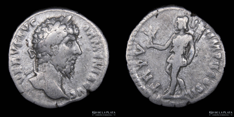 Lucius Verus (161-169AD) AR Denarius. Rome mint (164AD) 17.7mm; 3.3g. A: L VERVS...