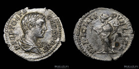 Geta as Caesar (198-209AD) AR Denarius. RIC 9a