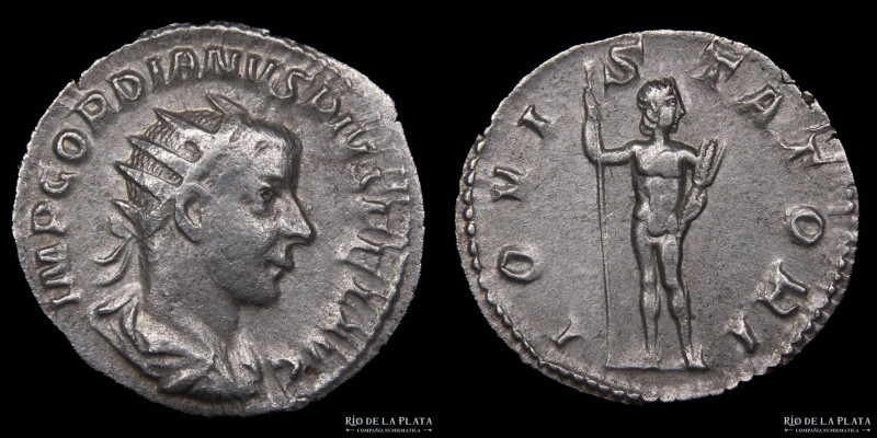 Gordian III (238-244AD) AR Antoninianus. Rome mint. 21.5mm; 4.1g. A: IMP GORDIAN...