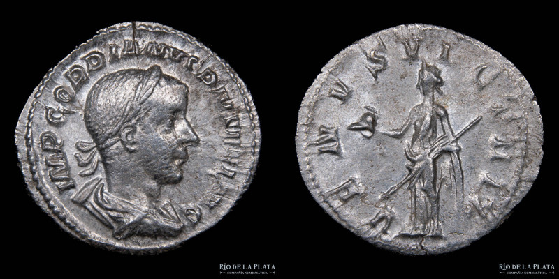 Gordian III (238-244AD) AR Denarius. Rome mint. 20.0mm; 2.9g. A: IMP GORDIANVS P...