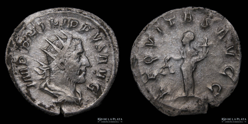 Philip I Arab (244-249AD) AR Antoninianus. Rome mint (247AD) 24.0mm; 4.0g. A: IM...