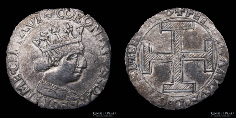 Italy. Naples (Kingdom) Ferdinand I 1458-1494. AR Coronato ND. Silver; 25.0mm; 3...