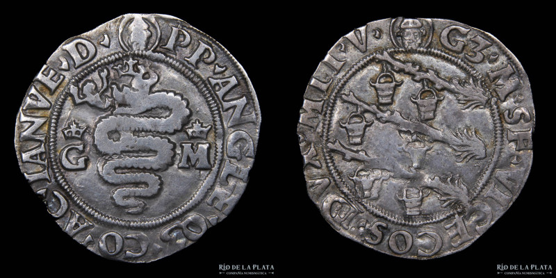 Italy. Milan. Galeazzo Maria Sforza Dux (1466-1476) Grosso da 5 soldi. AR; 28.5m...