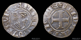 Netherlands. Vlaanderen. Philip the bold (1384-1404) Double mite