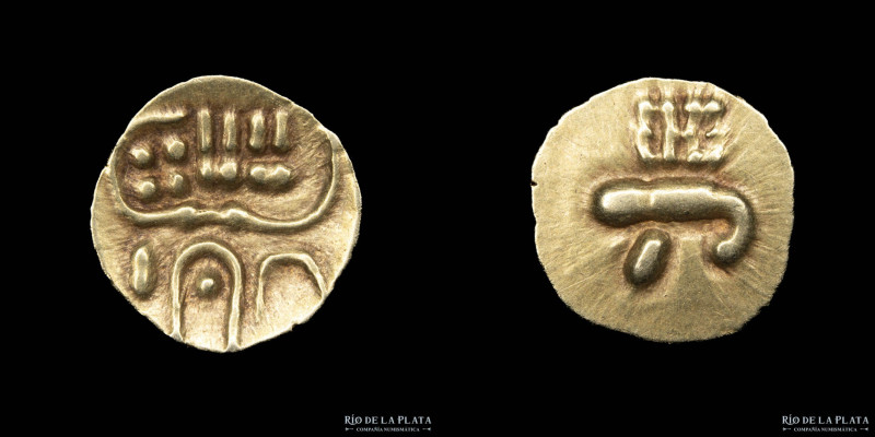 India: Cochin (Princely States) Au Fanam, XVII-XVIII centuries. Au; 8.0mm; 0.39g...