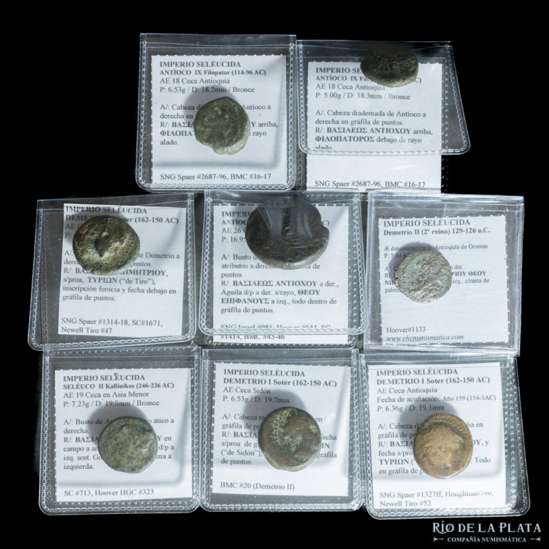 Seleucids. Lot x 14 Bronze coins. Includes Demetrius I Soter, Antiochos IX Euseb...