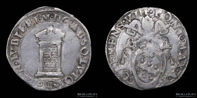 Papal States. Clement VIII. AR Testone 1601 (RY: X). Mun 12