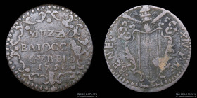 Papal States. Benedict XIV. 1/2 Baiocco 1751 Gubbio. KM144
