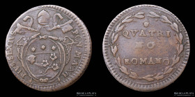 Papal States. Pius VI. Quattrino 1783-87. KM1223
