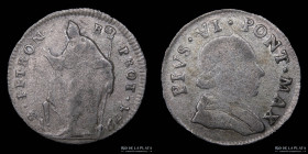 Papal States. Pius VI. Muraiola of 4 Baiocchi 1796. KM271
