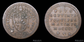 Papal States. Pius VII. Quattrino 1801. KM1264