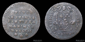 Papal States. Pius VII. Quattrino 1802. KM1264