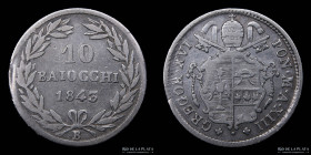 Papal States. Gregory XVI. 10 Baiocchi 1843B. KM1325