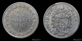 Papal States. Pius IX. 10 Baiocchi 1858. KM1342b