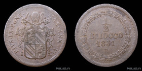 Papal States. Pius IX. 1/2 Baiocco 1851. KM1340