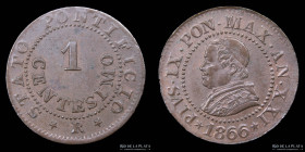 Papal States. Pius IX. 1 Centesimi 1866. KM1370