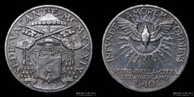 Papal States. Sede Vacante. 10 Lire 1939. KM21