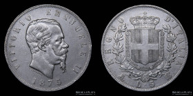 Italy. V. Emanuele II. 5 Lire 1875 M BN. KM8.3