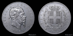 Italy. V. Emanuele II. 5 Lire 1876 R. KM8.4