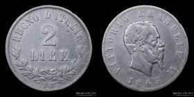 Italy. V. Emanuele II. 2 Lire 1863. KM16.1