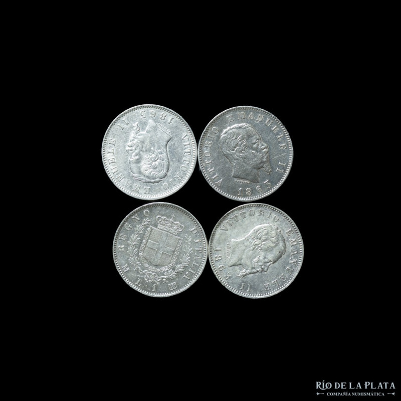 Italy (Kingdom) Vittorio Emanuele II (1861-1878) 4 x 1 Lire 1863 M BN. Milan min...