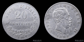 Italy. V. Emanuele II. 20 Centesimi 1867 T BN. KM13.2