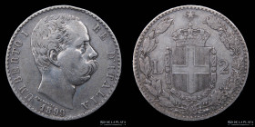 Italy. Umberto I. 2 Lire 1899 R. KM23