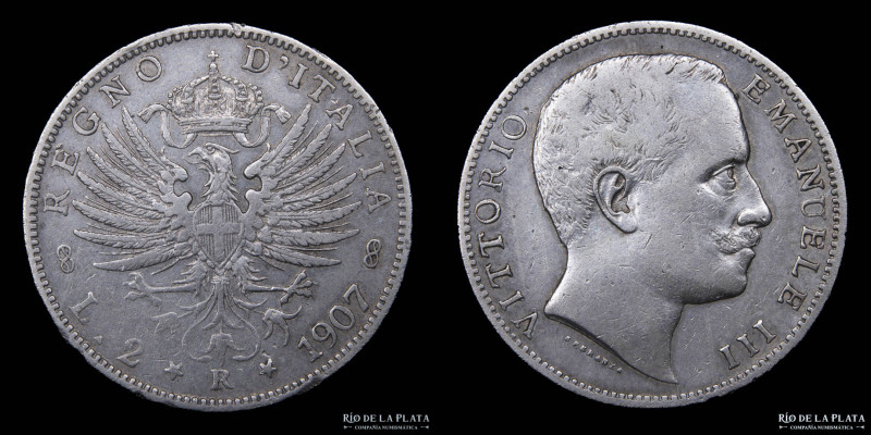Italy (Kingdom) Vittorio Emanuele III (1900-1946) 2 Lire 1906 R. Roma mint. AG.8...