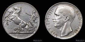 Italy. V. Emanuele III. 10 Lire 1928 **FERT**. KM68.2