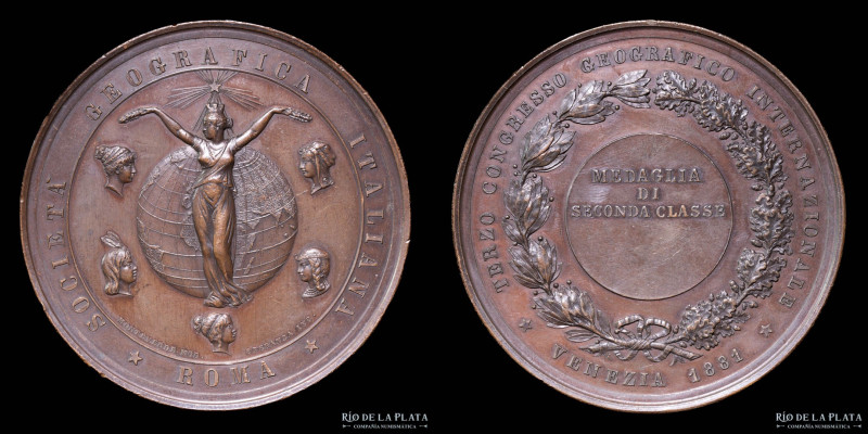 Italy. 1881. Terzo Congresso Geografico Internazionale di Venezia. Societá Geogr...